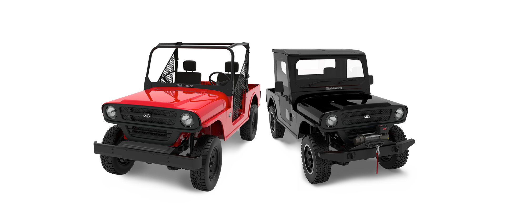 Build your ROXOR today. Base Model in red and All-Weather Model in black with Composite Cab. And HVAC system